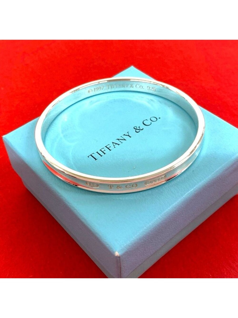 Tiffany & Co Narrow Bangle 925 Sterling Silver Bracelet